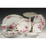 (65 PC SET) MEISSEN CHINA - Service for Eight, Puce and Gilt Wildflower Pattern, circa 1930, with