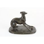 PIERRE JULES MENE (France, 1810-1879) - Greyhound Dog with Ball, cast bronze, signed on the integral