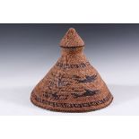 RARE NATIVE AMERICAN HAT - 19th c. Nuu-chah-nulth (Nootka) Whaler's Hat, made from twined bulb-