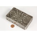 IMPORTANT CHINESE SILVER BOX - Finely Repoussed Keepsake Box with mid-19th c. Hong Kong mark on