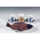 (6 PCS) JAPANESE PORCELAIN - Including: Flared Cylindrical Cup marked Hichozan Shinpo-sei with