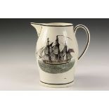 LIVERPOOL PITCHER - Large Soft Paste Wedding Pitcher made for Henry R. and Eliza Curtis, circa 1800,