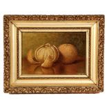 OIL ON CANVAS - Still Life with Peeled Orange, signed lr 'C.E. Arnzen', circa 1890, in Victorian