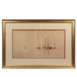 CARLETON THEODORE CHAPMAN (NY/CA/OH, 1860-1925) - "Becalmed", watercolor on paper, faintly pencil