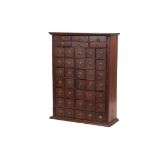 COUNTERTOP APOTHECARY CABINET - 19th c. Country Forty-One Drawer Apothecary Cabinet, an oak case