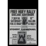 ORIGINAL 1960'S PROTEST POSTER - Rare "Free Huey" Rally at Oakland Auditorium, designed by the