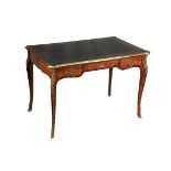 19TH C FRENCH BUREAU PLAT - Very Nice Louis XVI Style French Library Table in kingwood and rosewood,