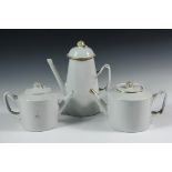 (3 PCS) CHINESE EXPORT PORCELAIN - All early 19th c., including: (2) Teapots & (1) Coffee Pot, plain
