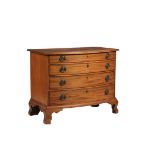 BOW FRONT CHEST - Chippendale Period Chest in Mahogany, with molded edge overhanging top, having