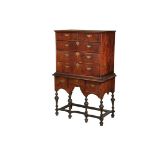 WILLIAM & MARY HIGHBOY - Period Two-Part Chest, the upper cabinet with molded top and five