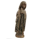 MEDIEVAL RELIGIOUS SCULPTURE - Mid 15th c. French Standing Figure of the Holy Mother in