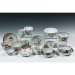 (17 PCS) CHINESE EXPORT PORCELAIN - All late 18th to early 19th c., of various designs, a cup with