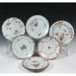 (8 PCS) CHINESE EXPORT - All 19th c., no two patterns of decoration alike, including (7) 9" plates &