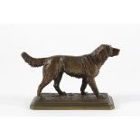 OTTO RASMUSSEN (Germany, 1845 -?) - Standing Hunter Spaniel Dog, cast bronze, signed on the base,