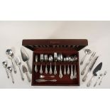 FLATWARE - Cased Set of (111) Pieces of Sterling Flatware by Wallace Silversmiths in the Rose