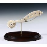 CRIMPER - Open Work Whale Tooth Pie Crimper, American, mid 19th c., constructed from beautifully