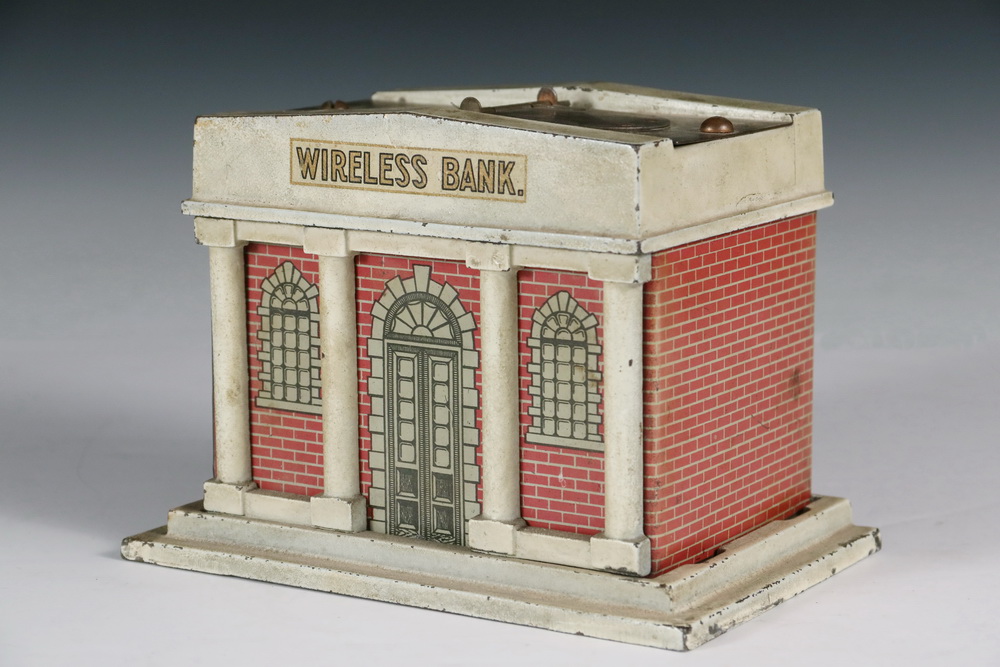 MECHANICAL BANK - "Wireless Bank" Battery Operated Bank by John Hugo Mfg. Co., New Haven, CT, in