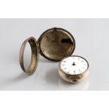 George III gents silver double cased pocket watch, silver assay marked London 1819 white enamel