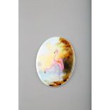 Royal Worcester ceramic plaque, oval form, hand painted with flamingos signed Austin, date coded