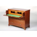 Victorian mahogany secretaire fronted chest, fall front top drawer revelling, a fitted interior,