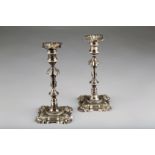 Pair of George II silver candlesticks, pair assay marked London 1748 John Café 38ozs