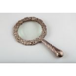 Late Victorian silver framed and handled magnifying glass, assay marked London 1899, Silversmith SJ,