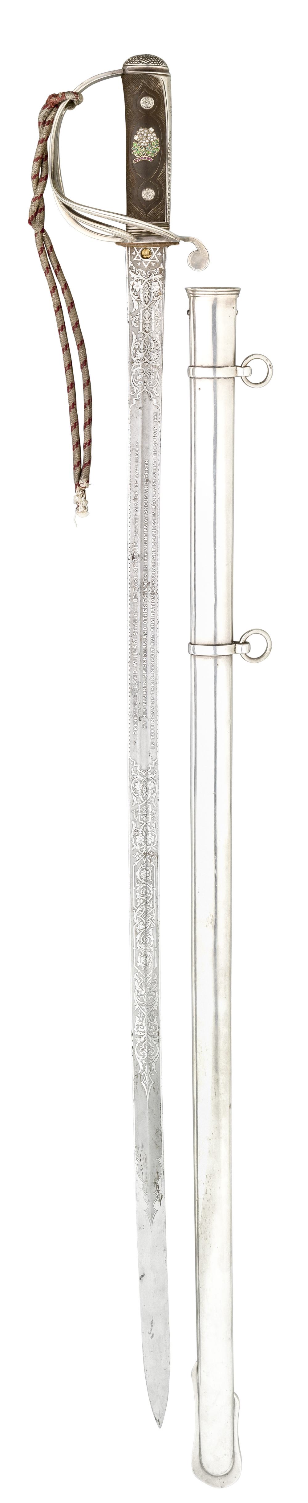 PROPERTY SOLD BY THE DESCENDANT FAMILY OF THE 8TH EARL OF AIRLIE THE SILVER-MOUNTED GEM-SET SWORD