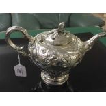 A silver teapot, London marks , 827g.