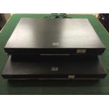 Two Samsung 3-d blu ray players with remotes