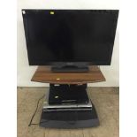 Panasonic vierra 32 inch lcd tv together with a Humax digi box and Sony dvd recorder and a TV stand