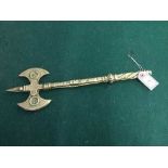 A gilt metal ornamental twin-handled axe