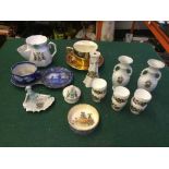 A tray of Wedgwood egg cups, crested pieces : South Shields,