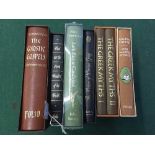 Seven assorted Folio Society volumes with slip covers including Agatha Christie Miss Marple Stories,