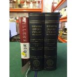 Two volumes of Shorter Oxford English Dictionary with slip cover together with a Millers Antique