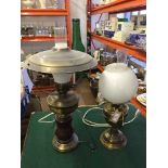 Two converted oil lamps (2)