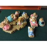 Nine assorted Pendelfin figures inc.