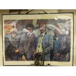 A framed Sex Pistols poster with reserve concert listings etc