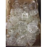 A box of crystal trinket trays, trinket boxes,