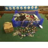 A basket of costume jewellery