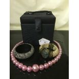 Box of costume jewellery, bangle, dress rings etc.