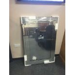 Contemporary all glass bevelled mirror
