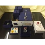 A quantity of Swarovski crystal figures and ornaments (qty)