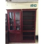 A two piece reproduction display unit with bookcase