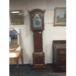 Continental painted longcased clock