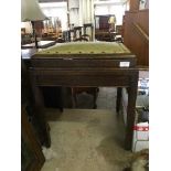 An Edwardian mahogany storage piano stool