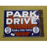 A Park Drive enamel advertising sign