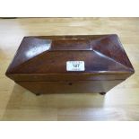 A 19th century mahogany tea caddy