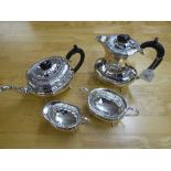 A four piece silver tea service, Edward Viner, Sheffield,