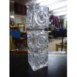 A Royal Crona Swedish Cube Glass Vase.