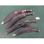 Four kukri daggers